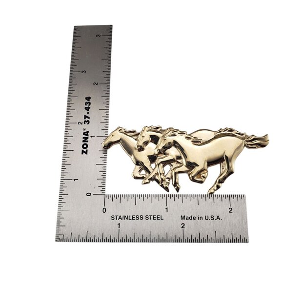 James Avery 14K Yellow Gold Running Horses Pin/Brooch #22978 - Picture 6 of 6